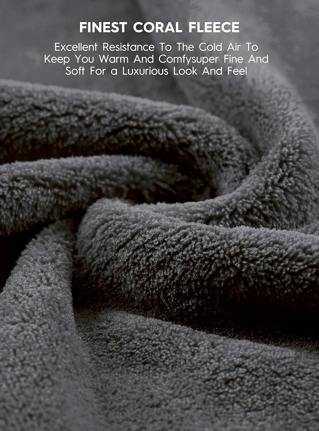 DAVID ARCHY Men's Soft Fleece Plush Robe Full Length Long Bathrobe: Clothing