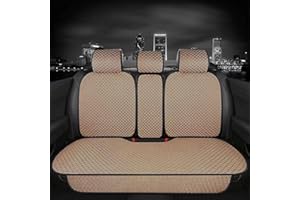 XZPILINA Breathable Rear Seat Cover, Universal Rear Bench Car Seat Cushion,Rear Seat Protector Suitable Four Seasons,Back Seat Cover for Car(Beige)