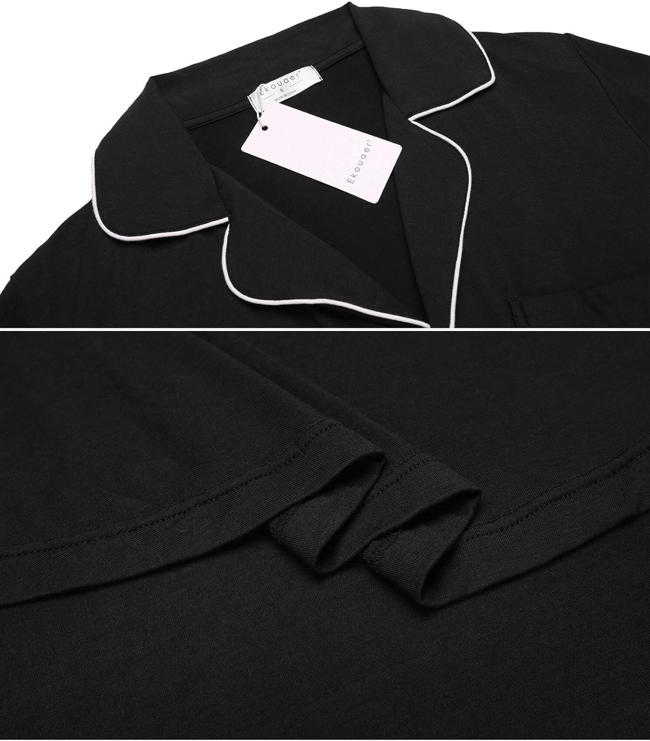 Ekouaer Nightgown Button Down Nightshirt 3/4 Sleeve &Half Sleeve Pajama Top Boyfriend Sleepshirt Nightdress for Women at  Women’s Clothing store