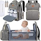 DEBUG Baby Diaper Bag Backpack with Changing Station Diaper Bags for Baby Bags for Boys Girl Diper Bag with Bassinet Bed Mat