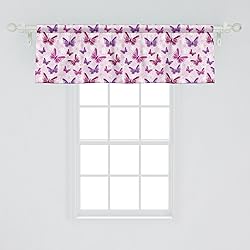 Ambesonne Butterfly Window Valance, Various Flying