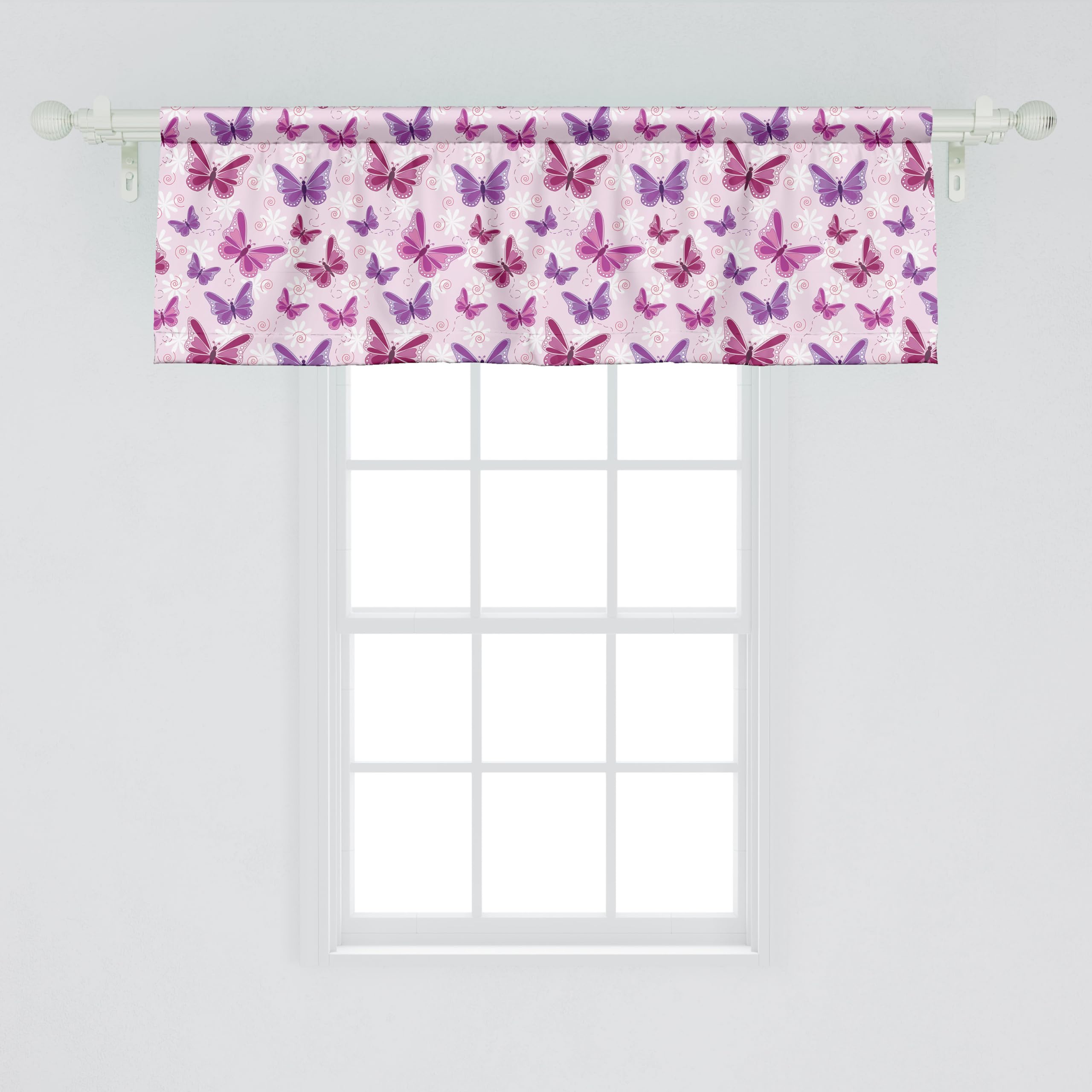 Ambesonne Butterfly Window Valance, Various Flying