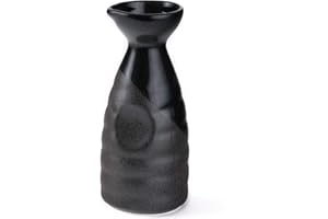 Happy Sales HSTK-BLCK10B, Tokkuri Ceramic Sake Bottle Server 10 fl oz Japanese Restaurant Supply, Black
