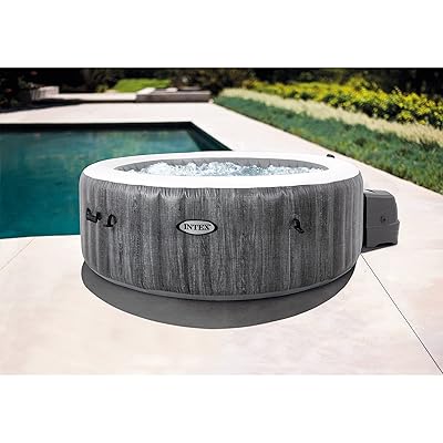 intex greywood deluxe person inflatable portable hot tub spa