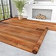 Oxdigi Vinyl Flooring Roll 107 sq.ft | 3'4"W x 32'10"L, PVC Leather-Like Linoleum Floor Covering, Waterproof Durable Heavy Vinyl, Easy to Install with Tape, Removable- No Adhesive Backing, Rustic Oak