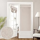 HOMEIDEAS 100% Blackout Linen Door Curtains for French Door 26x68 Inch | Natural, 100% Light Blocking, Thermal Insulated, No Drilling, UV Protection, Door Window Curtains, 1 Panel