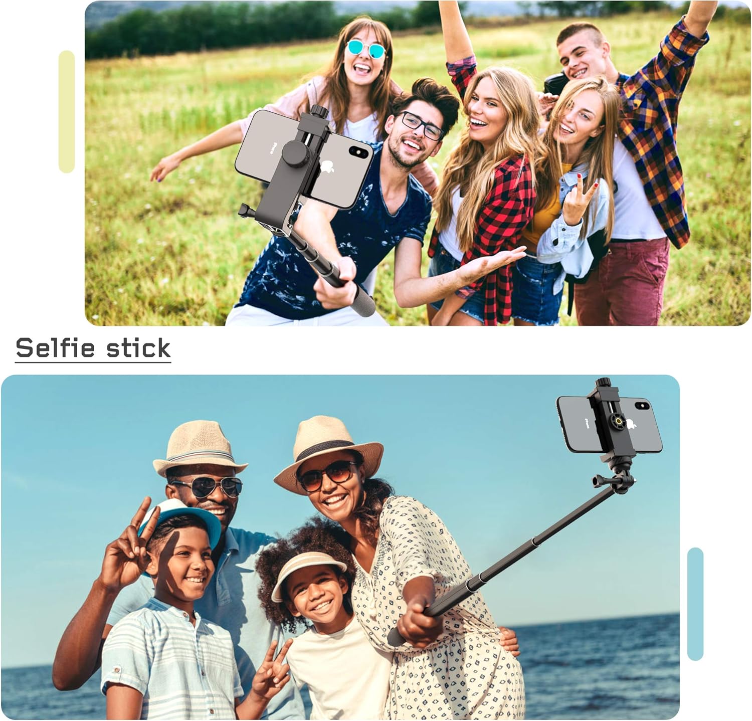 Universal Phone Tripod Mount Adapter with Bluetooth Camera Remote, Cell Phone Holder with Adjustable Clamp for Selfie Stick Monopod Compatible with iPhone, Samsung and so on, Wrist Strap Included: Camera & Photo