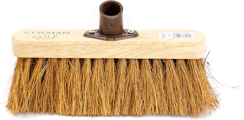 Newman and Cole 10 inch Wooden Broom Head with Soft Coco Bristles