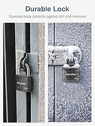 Puroma 4 Pack Keyed Padlock with 6 Keys Alike, 1.1