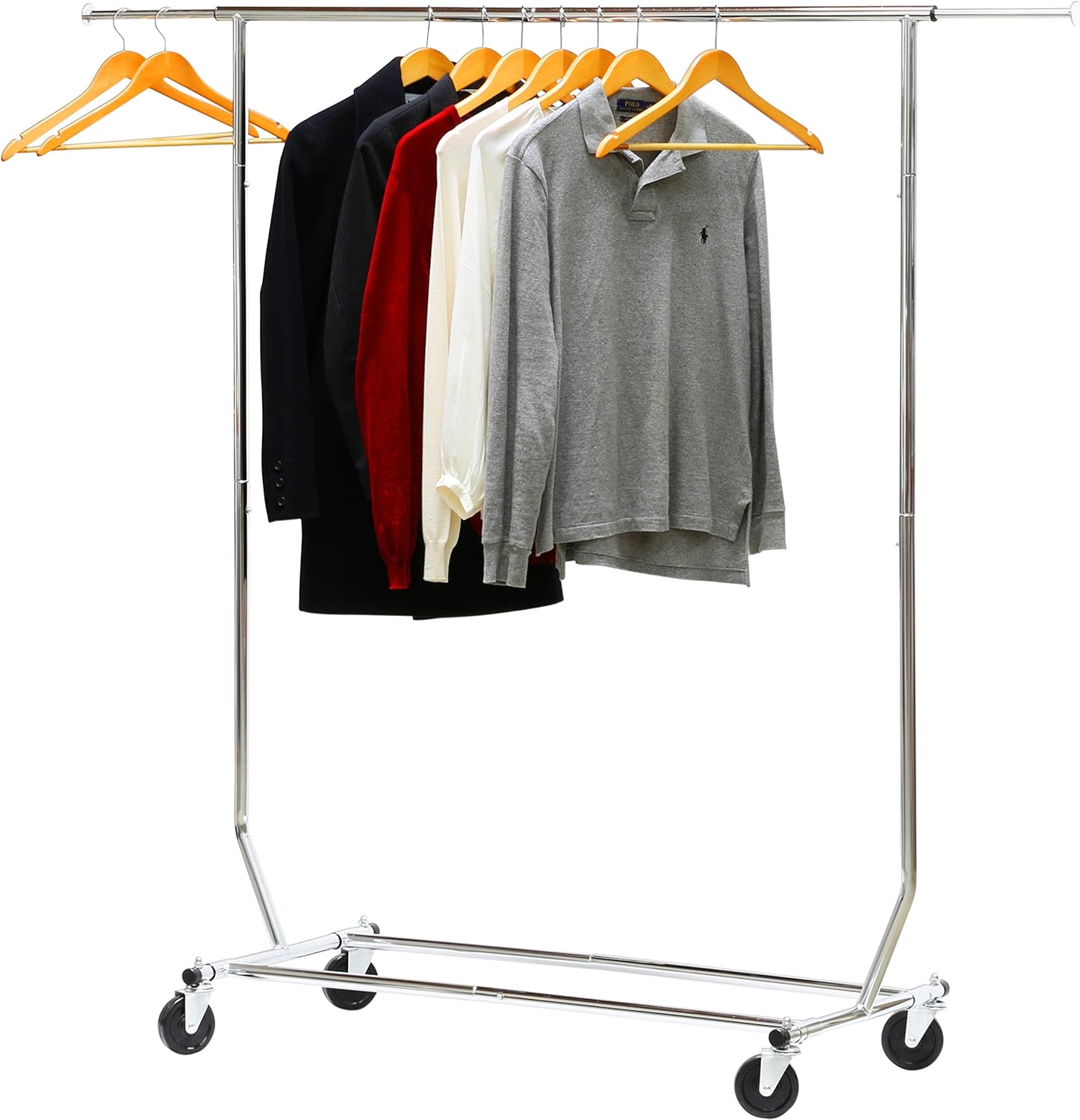 Simple Houseware Heavy Duty Clothing Garment Rack, Chrome: Home & Kitchen