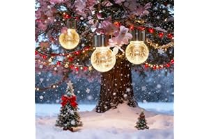 SOLPEX Hanging Solar Lights Outdoor, 8 Pack Decorative Cracked Glass Ball Light, Solar Powered Waterproof Globe Lighting, Hanging Globe Solar Lights for Garden, Yard, Patio, Lawn, Flower Bed