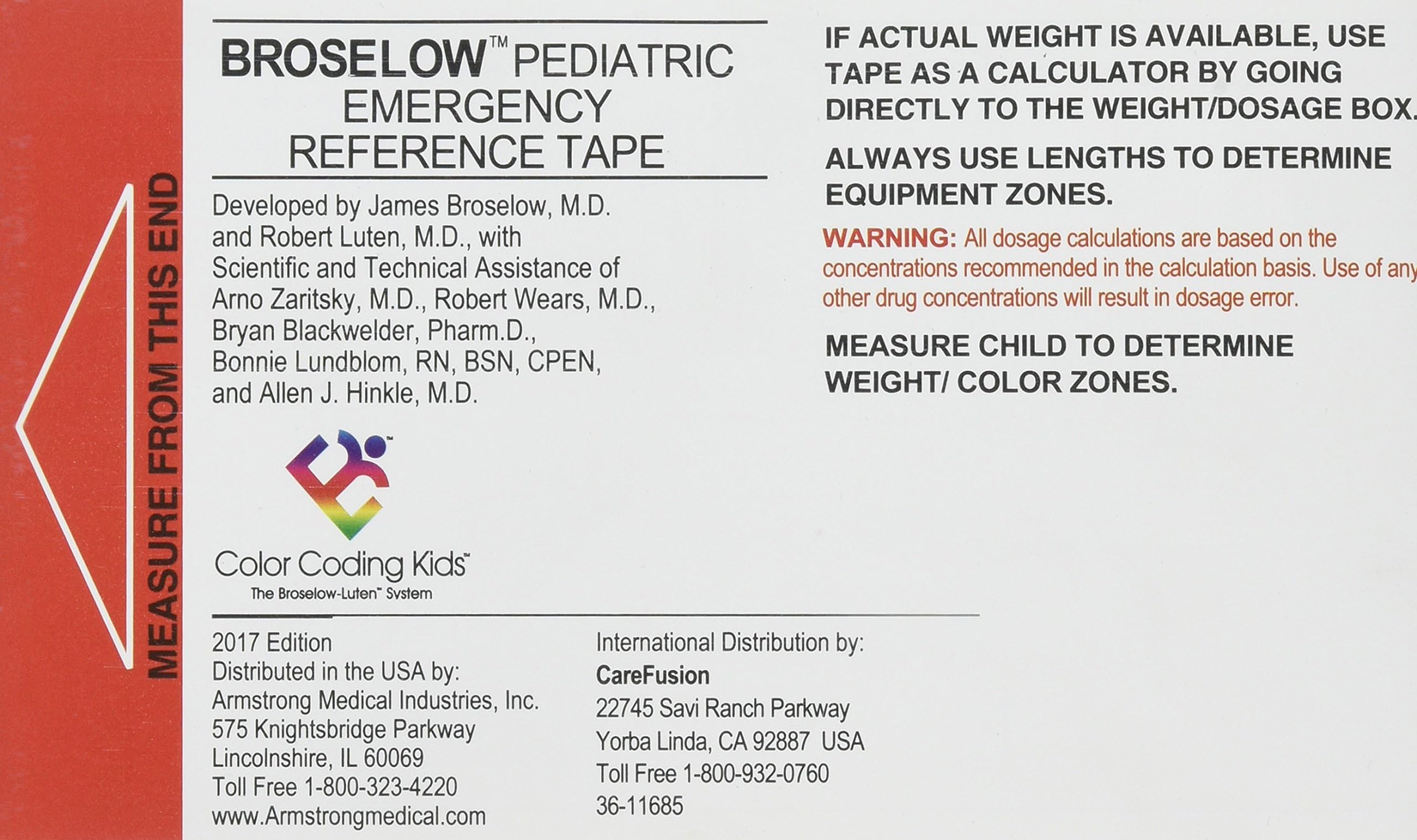 Broselow Pediatric Emergency Tape 2017 | Pricepulse