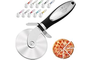 Zulay Kitchen Premium Pizza Cutter - Durable Stainless Steel Pizza Cutter Wheel - Easy-to-Clean, Easy-to-Use Pizza Slicer - S