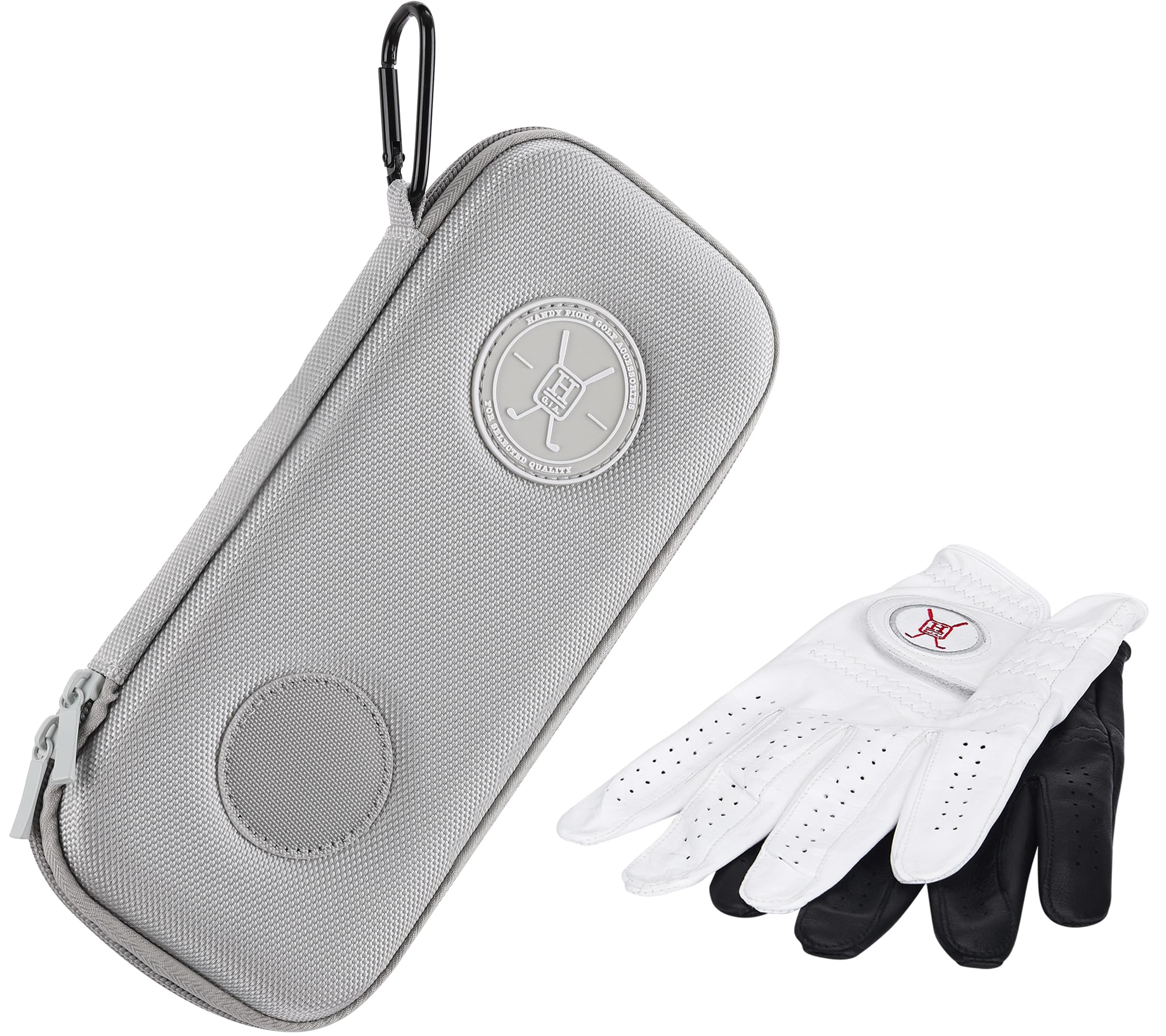Handy Picks Performance Golf Glove Case - Golf Gloves Holder Case That Protects n Keeps Your Golf Gloves Neat n Dry - Air Flows Through on The Back Cover to Let The Moisture Out (Grey)