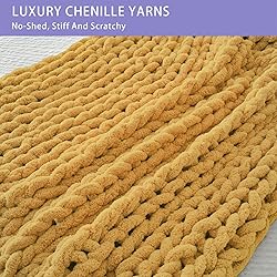 Bigacogo Chunky Knit Throw Blanket for Couch, 40x40