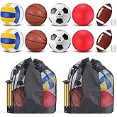 Deekin 12 Pcs Assorted Sport Ball Set for Kids Official Size Basketball Football Volleyball Soccer Baseball Playground Ball with Bag and Pump for Kid Youth Gift Back to School