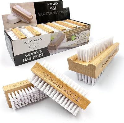 Newman and Cole Wooden Nail Brush Set 3 Double-Sided Scrubbing Firm Bristles