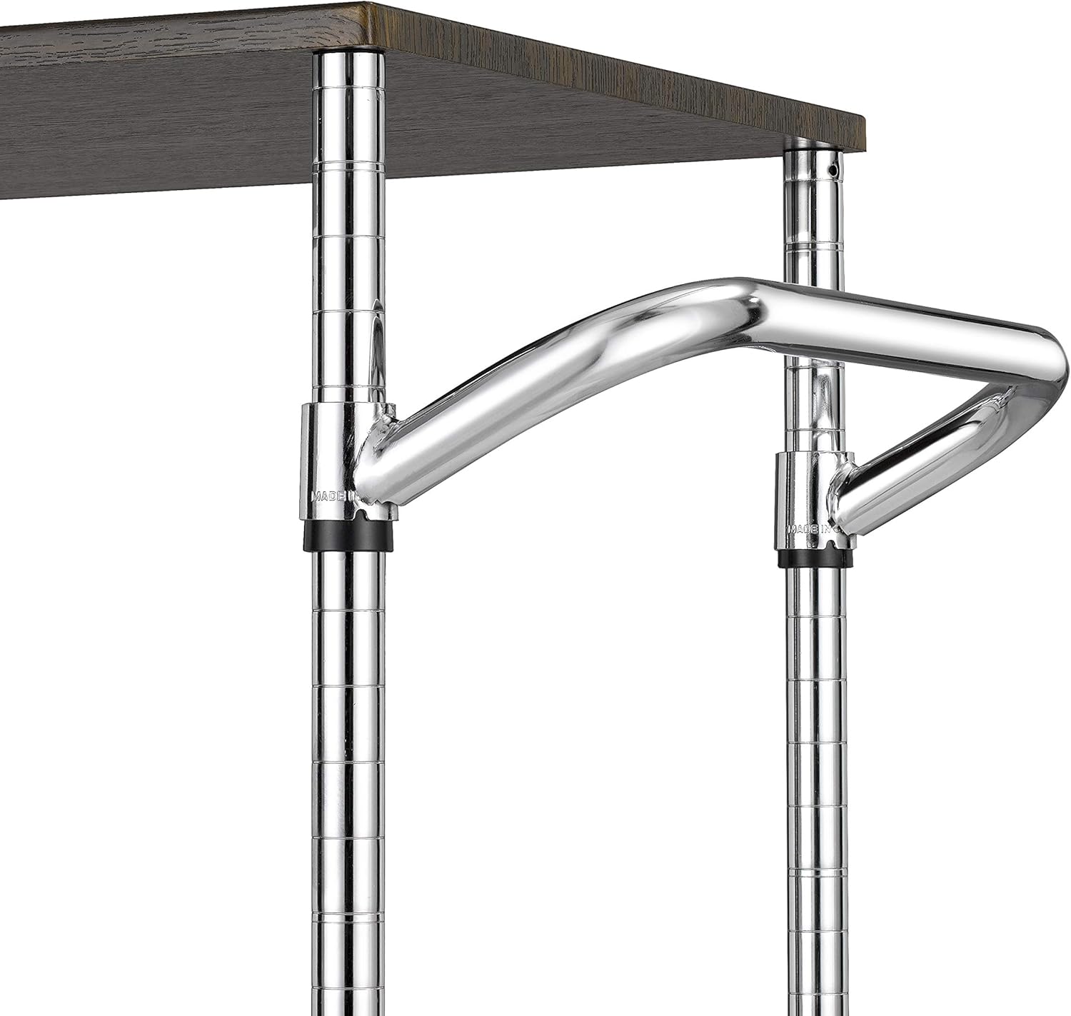 Finnhomy 3 Tier Heavy Duty Commercial Grade Utility Cart with Wood Top, Wire Rolling Cart with Handle Bar, Steel Service Cart with Wheels, Utility Shelf Food Storage Trolley, NSF Listed: Kitchen & Dining