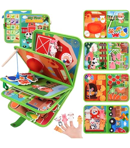 Busy Board Montessori MutoToy – 22 Activités En 1 – Livre En Feutre Pour Enfants 1-4 Ans – éducatif, Sensoriel, Parfait Pour Les Voyages