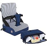 Dreambaby Grab 'n Go Travel Booster Seat with Storage Compartment, Tall Back for Added Comfort