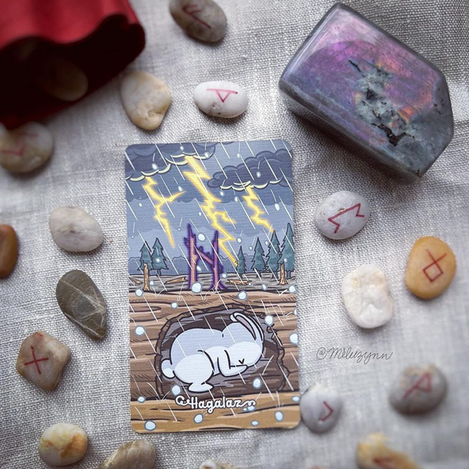 mrdiyshisha 24pcs Chubby Bun Rune 3rd Edition - Elder Futhark with 2 Special Cards