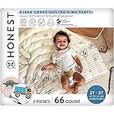 The Honest Company Clean Conscious Training Pants for Sensitive Skin, Hypoallergenic, Fragrance-Free, Rompin' & Stompin' Diggin' It Size 2T/3T (up to 34 lbs), 66 Count