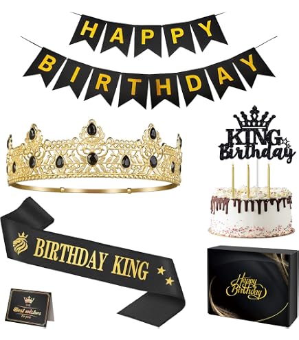 Birthday King Sash For Men - Silver Foil Letter On Black Satin Birthday Party Decoration