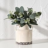 Emotionally Grounded Vase, Vaseking Ceramic Rustic Vase with 2 Handles, 5.83 inch Minimalist Decorative Farmhouse Vases for Home Decor, Living Room, Enterway, Table Decoration, White