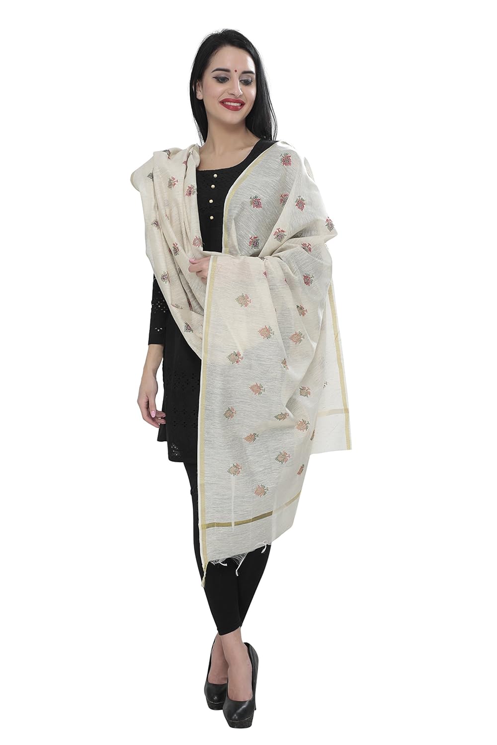 devam women's dupatta(rc-2165_off white/pink_free size)