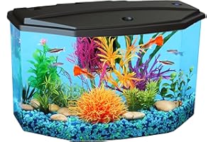 Koller Products Plastic 3-Gallon Aquarium Starter Kit with 4 Colors LED Lighting and Complete Filtration, Ideal for a Variety of Tropical Fish, Betta Fish, Tropical Fish, Cichlids, Ornamental Shrimp