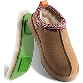 MelSyd Womens Slippers Sheepskin Indoor-Outdoor: 100% Australian Merino Wool Lined with Memory Foam Cozy House Shoes - Slip on Waterproof Winter Suede Clogs - Christmas/Holiday Gift