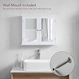 Bath Vida Priano 2 Door Mirrored Wall Cabinet White view 6