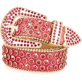 Xpvezl Studded Rhinestone Belt for Women Men - Y2K Style Cowgirl Bling Western Belt for Festivals and Gifts