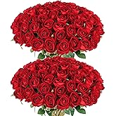 60 Pcs Artificial Roses Bulk Velvet Silk Red Rose Burgundy Roses for Wedding Centerpieces Bridal Bouquet Mohter's Day Valenti
