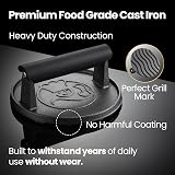 Gourmet Easy 900g Smash Burger Press Cast Iron with Heat Resistant Handle view 4