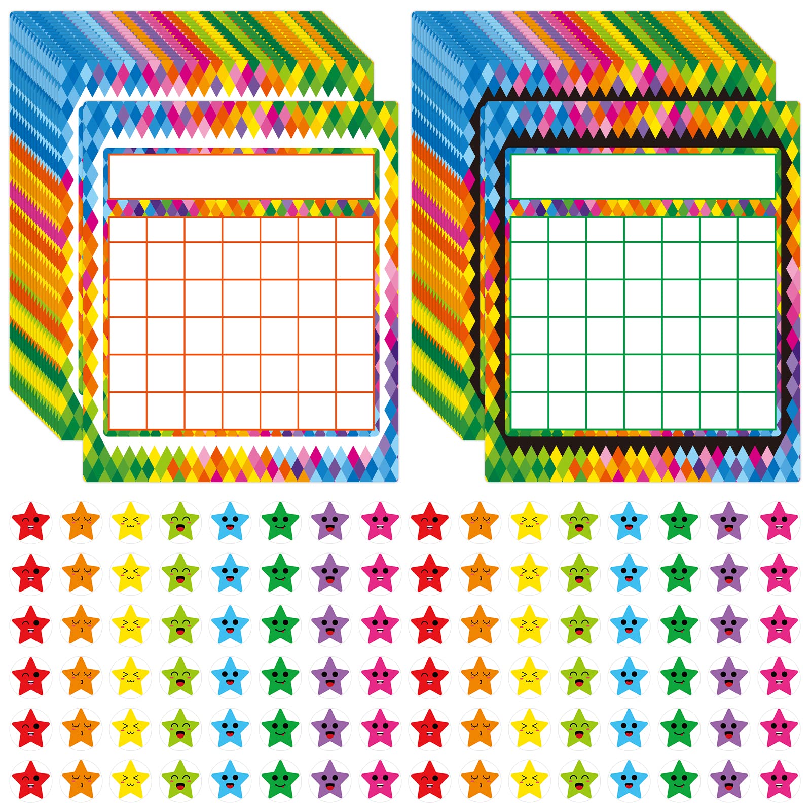 Photo 1 of 66 Pack Classroom Incentive Chart with 2080 Star Stickers for Kids - Reward Chart for Positive Behavior Chores