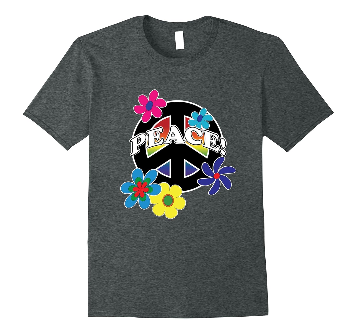 Peace Sign Hippy Flowers Retro Groovy-ANZ