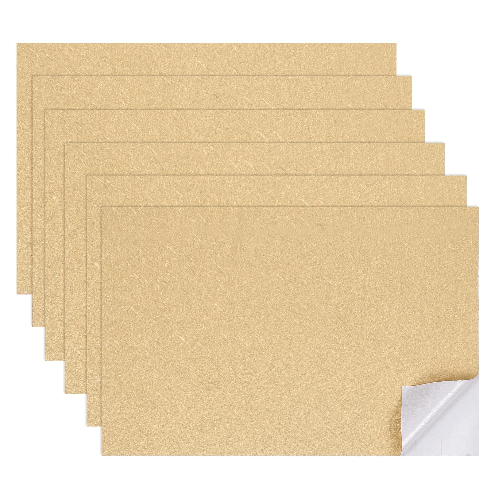 sourcing map 6 Sheets Miniature Dollhouse Wallpaper, Silk Pattern Self-Adhesive PVC Flooring Wall, Mini Wall Decor for Dollhouse Sand Table Model Accessories 11.81 x 7.87 Inch (Brown)