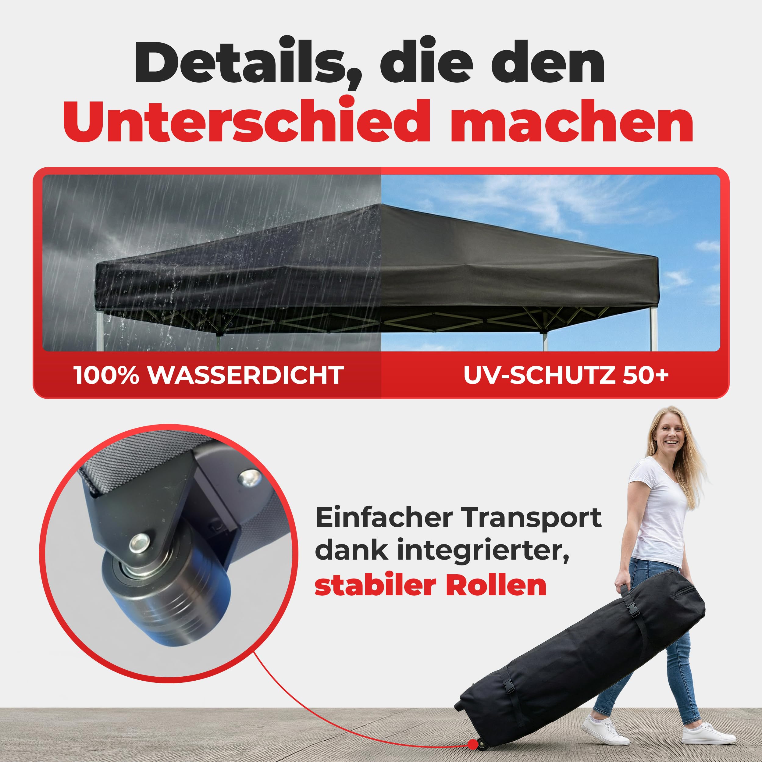 ONBEST Faltpavillon 3x3m Pop Up Pavillon mit Sandsäcken – Patentierte expressaufbau Funktion - wasserabweisend & stabil - Metall Partyzelt mit Seitenwänden für Garten, Terrasse & Outdoor (Schwarz) 6
