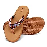 Qzize Women's Walking Sandals - Slip on Flip Flops