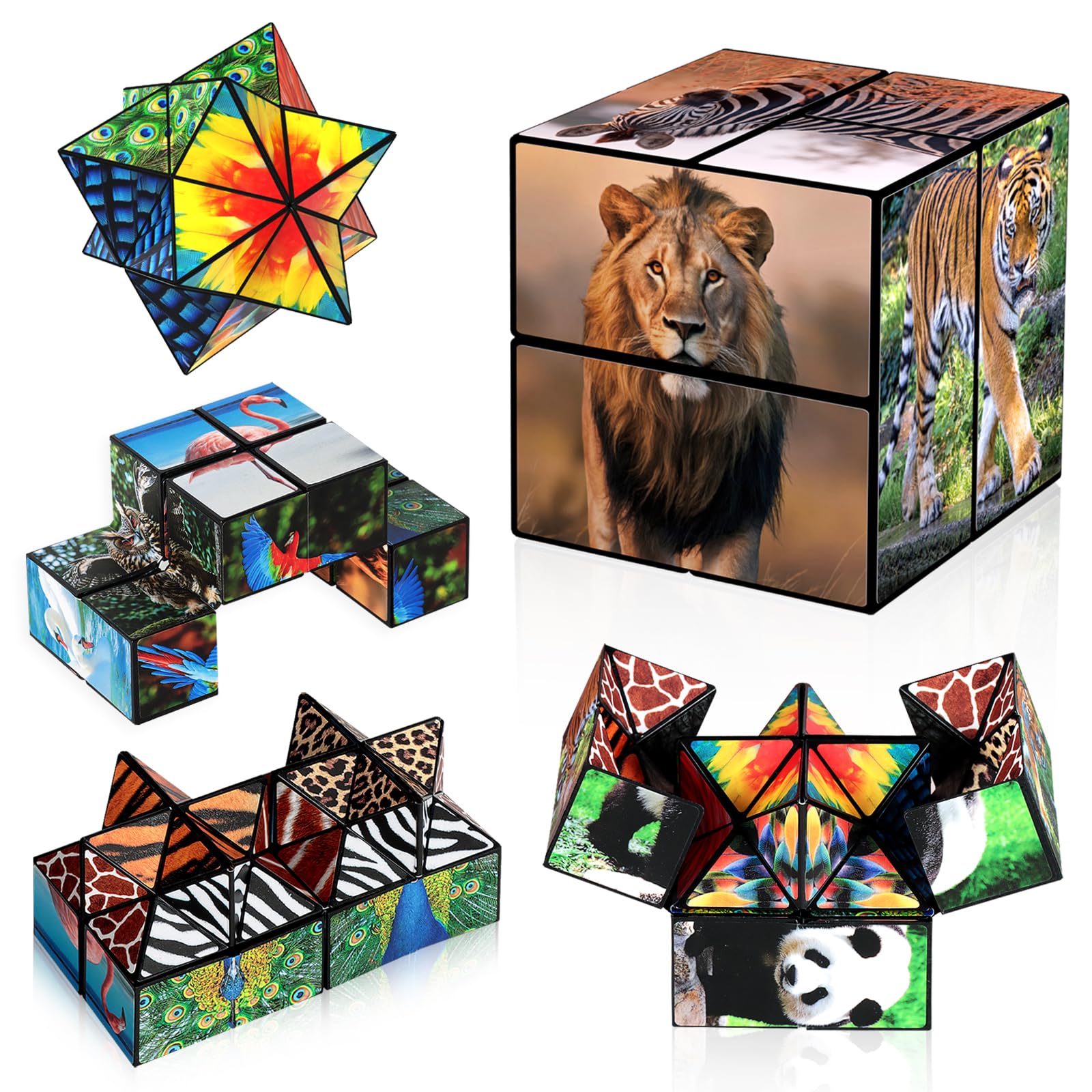 Photo 1 of 2 in 1 Star Cube Magic Cube Set, Fidget Toy for Kids, Animal Toys for Ages 8-13, Travel Yoshimoto Cube for 6 7 8 9 10 11 Year-Old Boy Girls Gifts