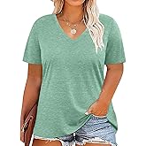 Plus Size Tops for Women Graphic Tee Summer Casual Tops Hawaiian Vacation Style Short Sleeve