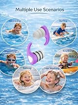 QQJOYCCI Swimming Ear Plugs for Kids 3 Pairs Silicone Waterproof 4-12 view 6