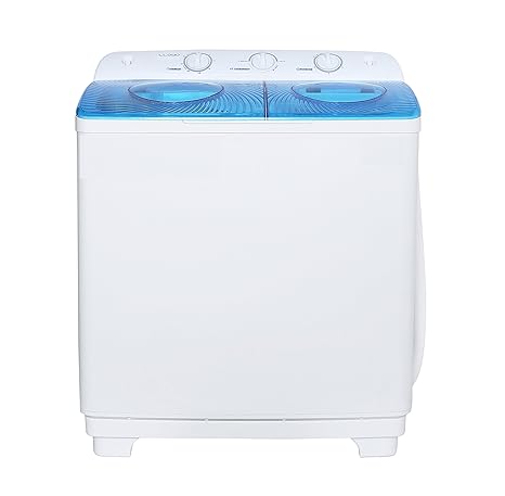 Lloyd 8.5 kg Semi-Automatic Top Loading Washing Machine (LWMS85SP, White and Transparent Blue)