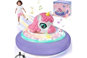 SOGAWEBB Hover Soccer Ball for Kids, Unicorn Toys for Girls with Light & Music, Indoor Games Birthday for Girls Age 4 5 6 7 8 9 10 11 12 Year Old, Kids Football Sport Toys