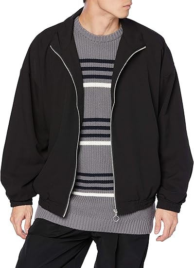 Amazon ウィゴー バルーンスリーブtrzip ブルゾン アウター メンズ L ブラック コート ジャケット 通販