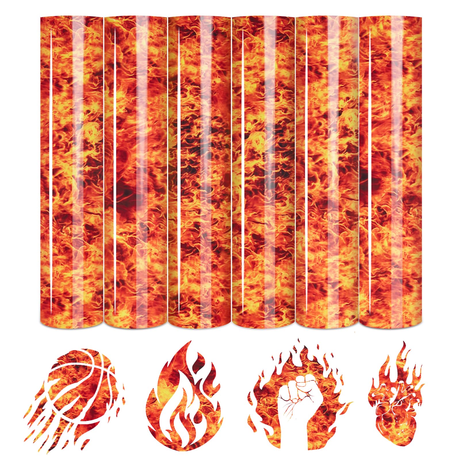 Tintnut Heat Transfer Vinyl Flame Plotter Film Textile Flex Film Plotter Textile 12" x 10" HTV