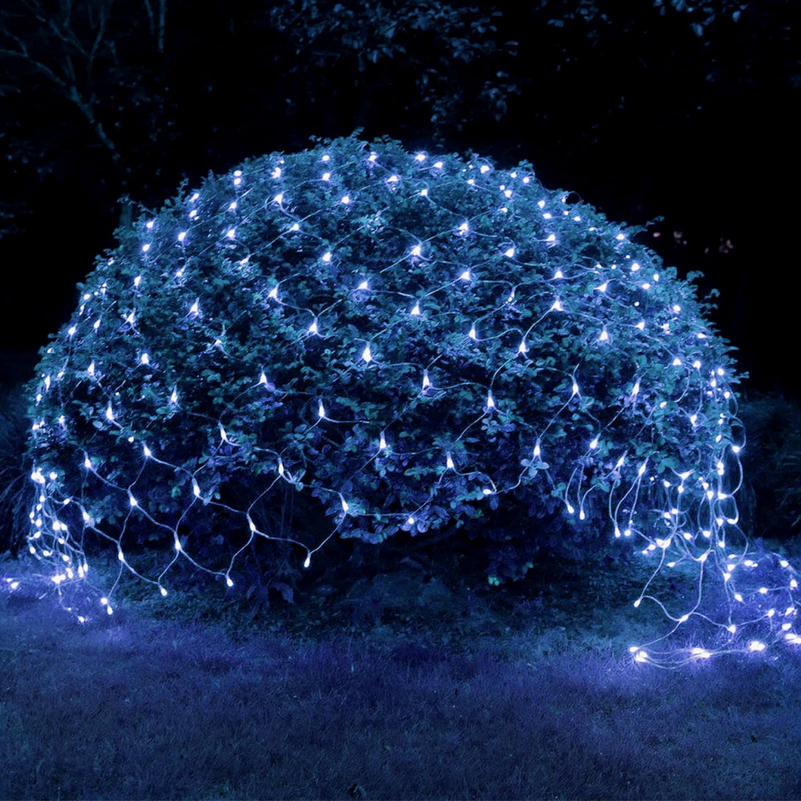 WoskjXas Fairy Net String Lights, 96LEDs 1.5 * 1.5M Decoration Lights Outdoor Indoor, 8 Modes Outdoor Garden Tree Light Waterproof Net Light, Mesh Fairy Lights for Garden Balcony Pathway