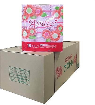 Amazon トイレットペーパー ダブル カラーアストレ 大容量108ロール 27 5m 18r 6個 1箱 河村製紙 トイレットペーパー