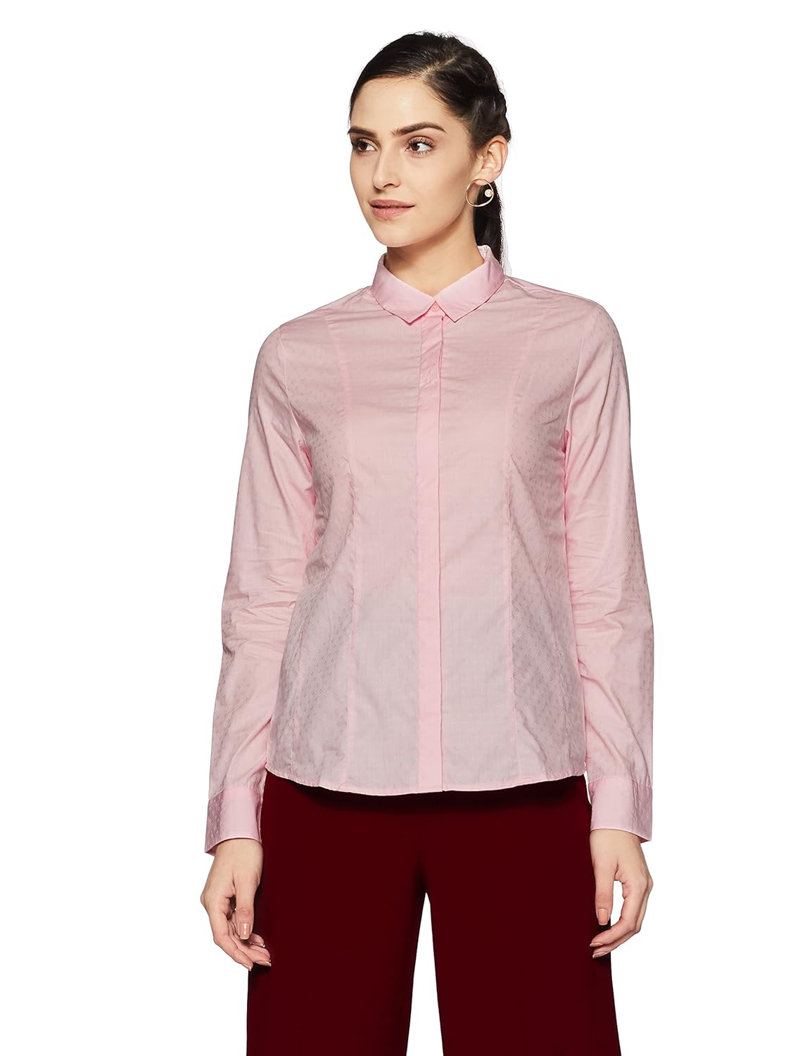 van heusen women's regular fit cotton shirt